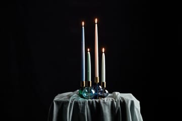 Bubble 4-arm candlestick Ø17.5x12 cm - Blue-green-smoke - Holmegaard
