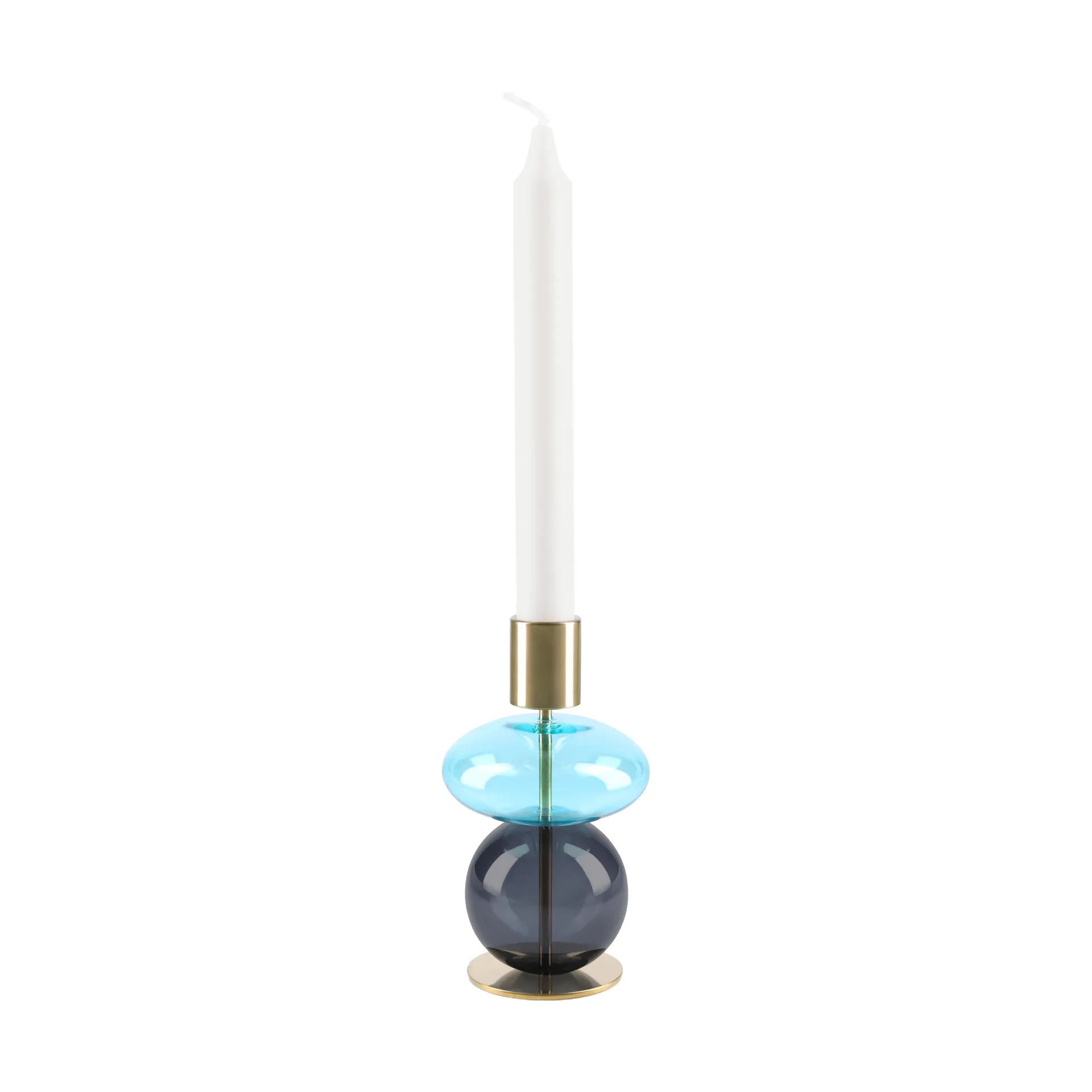Bubble candleholder 14 cm, Blue-smoke Holmegaard