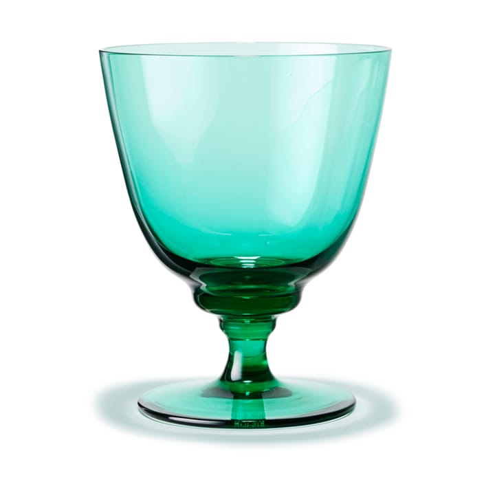 Flow glass on base 35 cl, Emerald green Holmegaard