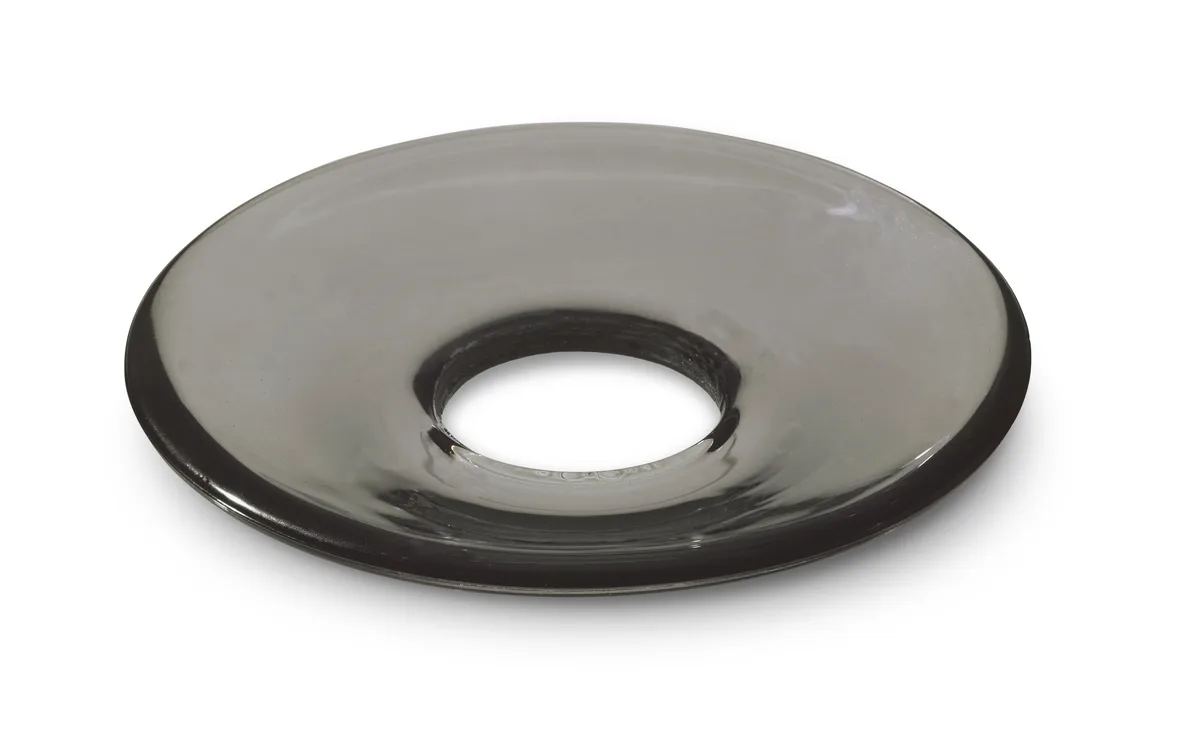 Lumi candle cuff flat Ø8.5 cm, Smoke Holmegaard