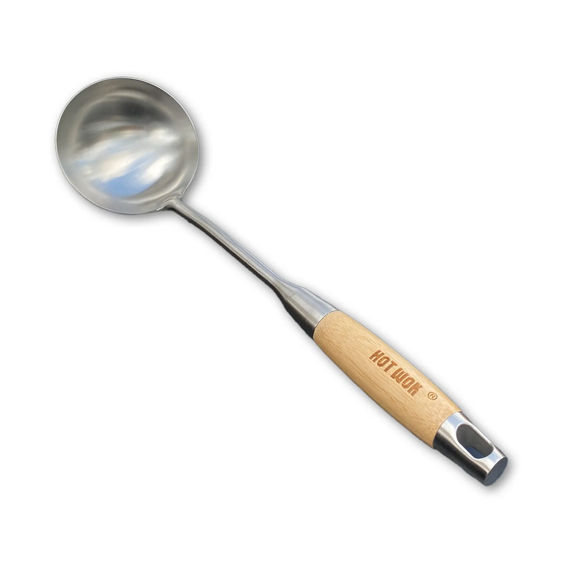 Hot Wok wok spoon 36 cm, Stainless steel-bamboo Hot Wok