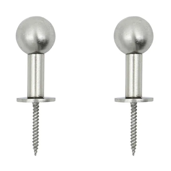 Ball hook 2-pack - Silver finish, Ø4x2 cm - House Doctor