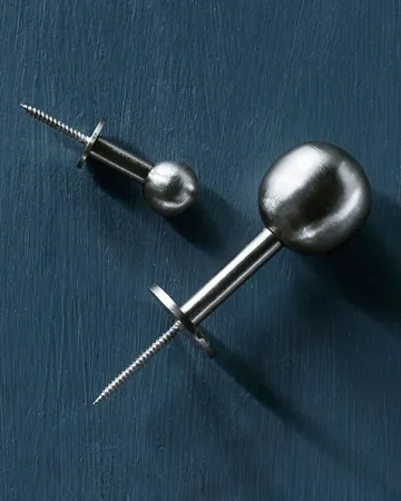 Ball hook 2-pack - Silver finish, Ø4x2 cm - House Doctor
