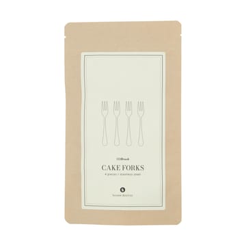 Brush dessert fork 4-pack - Silver finish - House Doctor