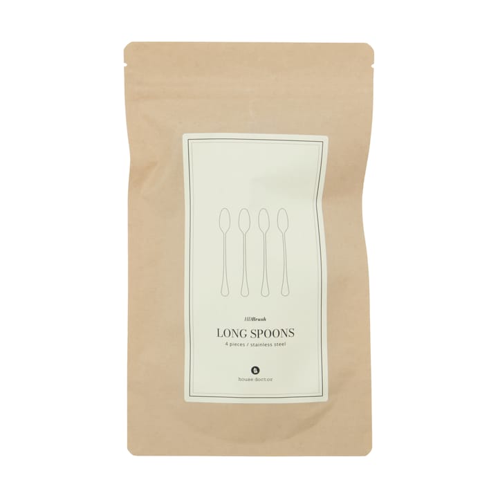 Brush long spoon 4-pack, Silver finish House Doctor