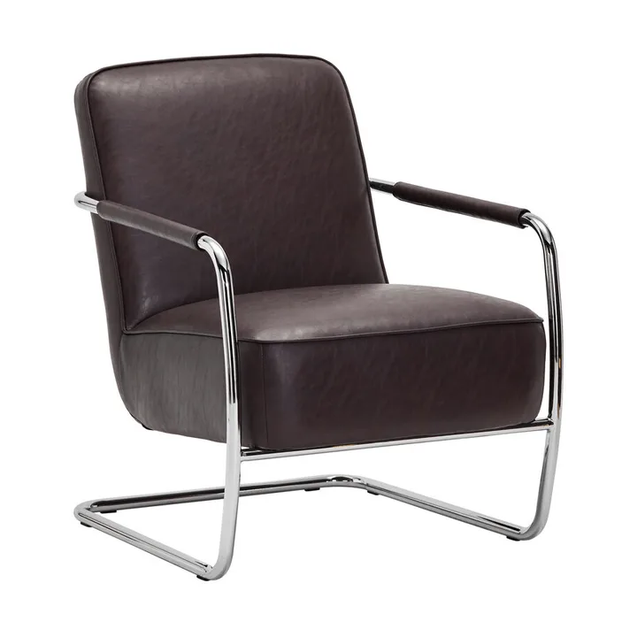 Comma lounge chair - Mulberry, chrome - House Doctor