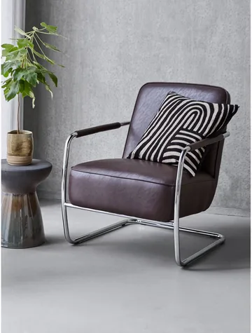 Comma lounge chair - Mulberry, chrome - House Doctor