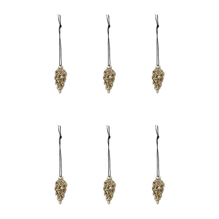 Cone Christmas decoration 5.5 cm 6-pack, Gold House Doctor