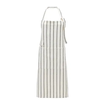 Dry apron 90x90 cm - White-black stripe - House Doctor
