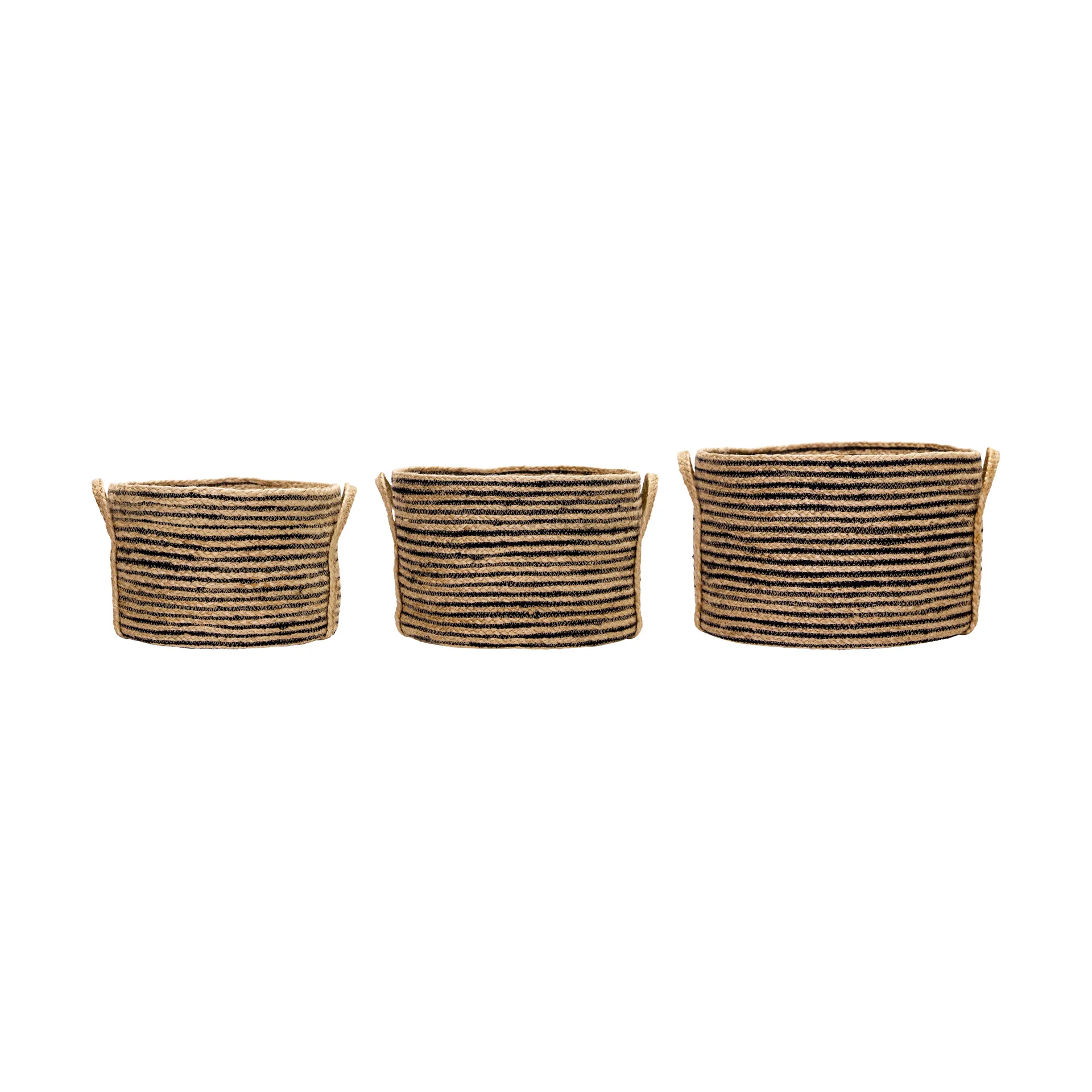 Dungi low storage baskets 3-pack, Black-natural House Doctor