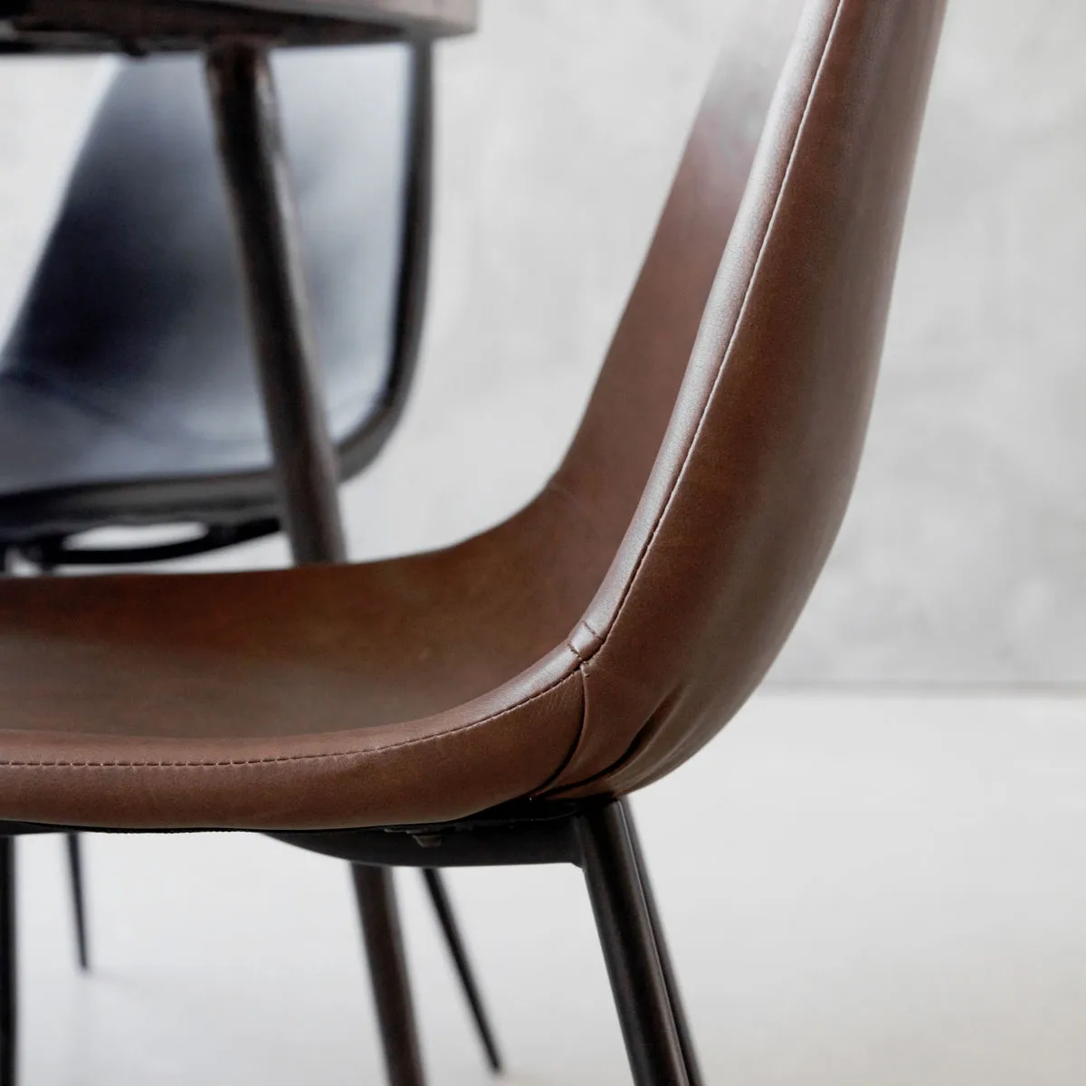 Found chair pleather, Brown House Doctor
