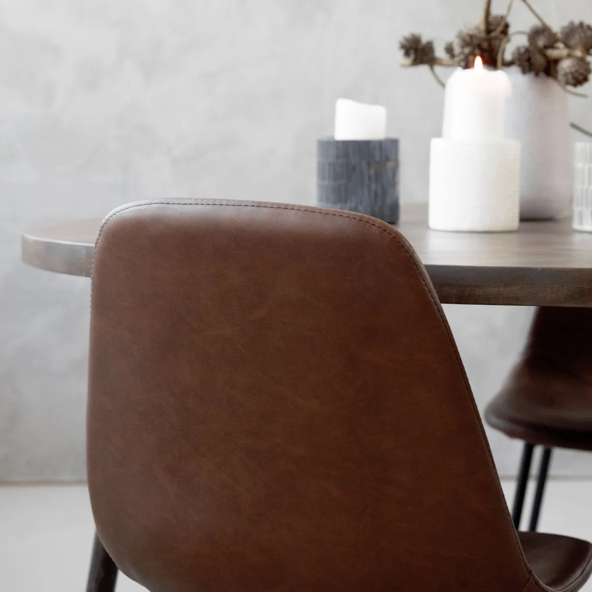 Found chair pleather, Brown House Doctor