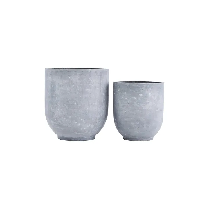 Gard flower pot set of 2 - Gray - House Doctor