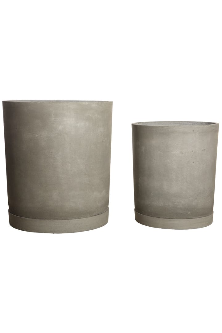 House Doctor flower pot with saucer 2 pcs - Gray - House Doctor