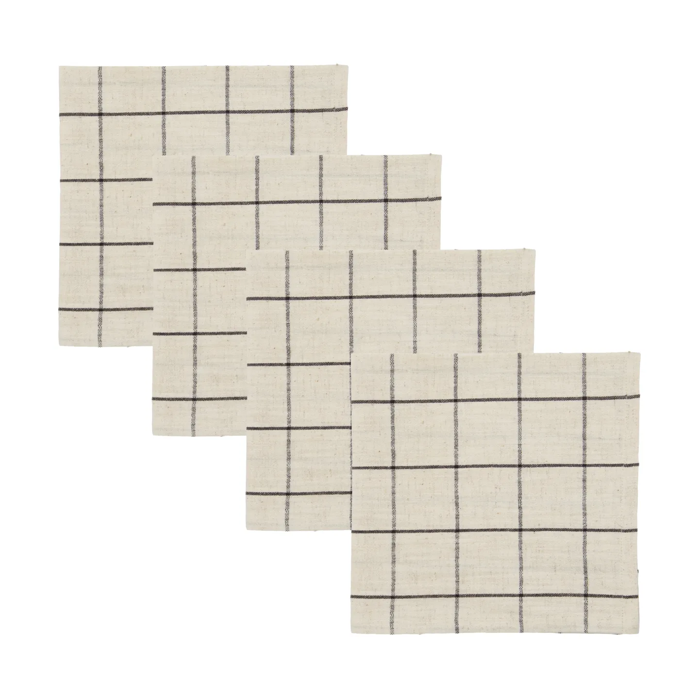 Join cloth napkin 40x40 cm 4-pack, Black-off white House Doctor