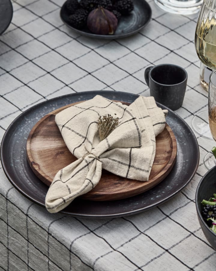 Join cloth napkin 40x40 cm 4-pack, Black-off white House Doctor