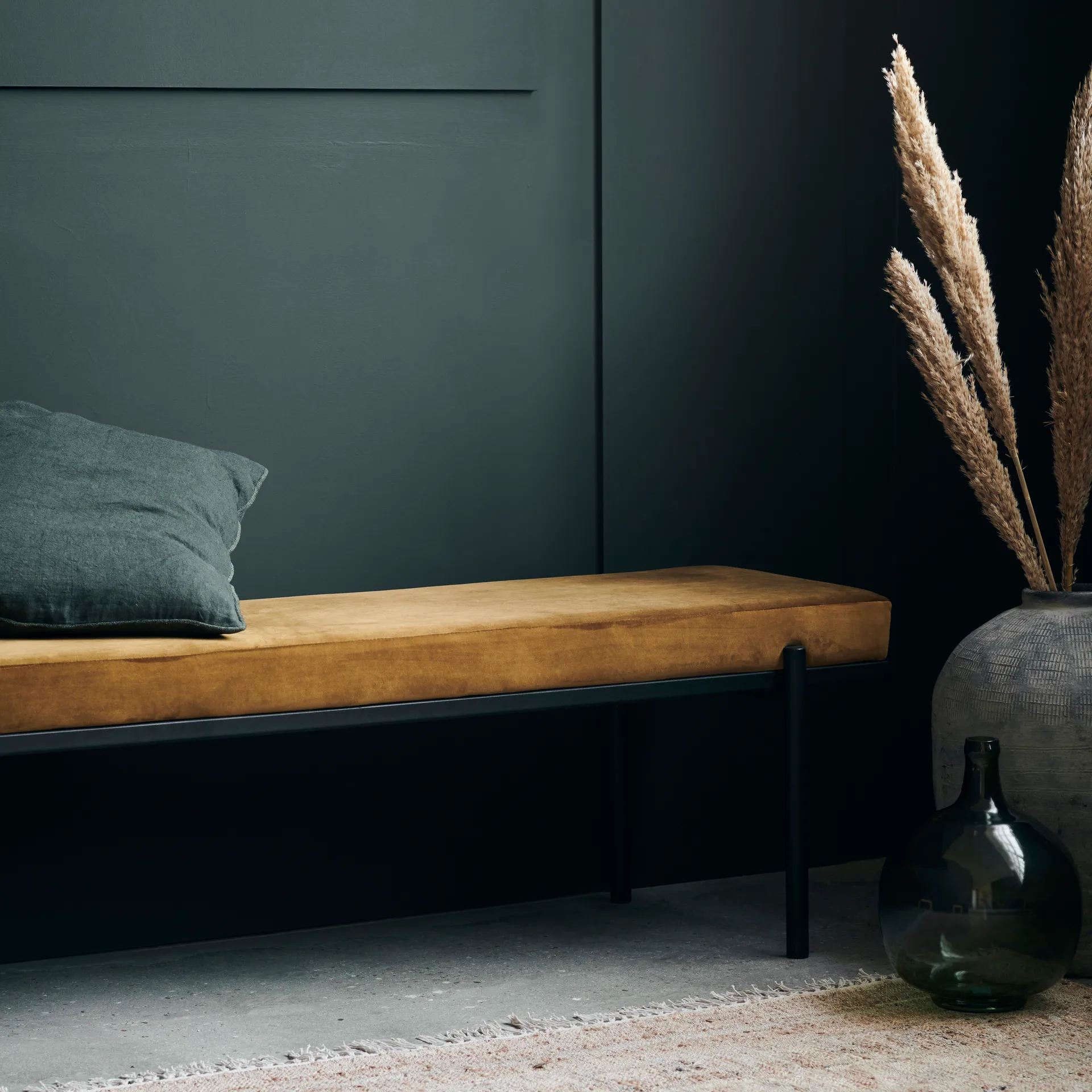 Lao bench 160 cm, Dark olive House Doctor