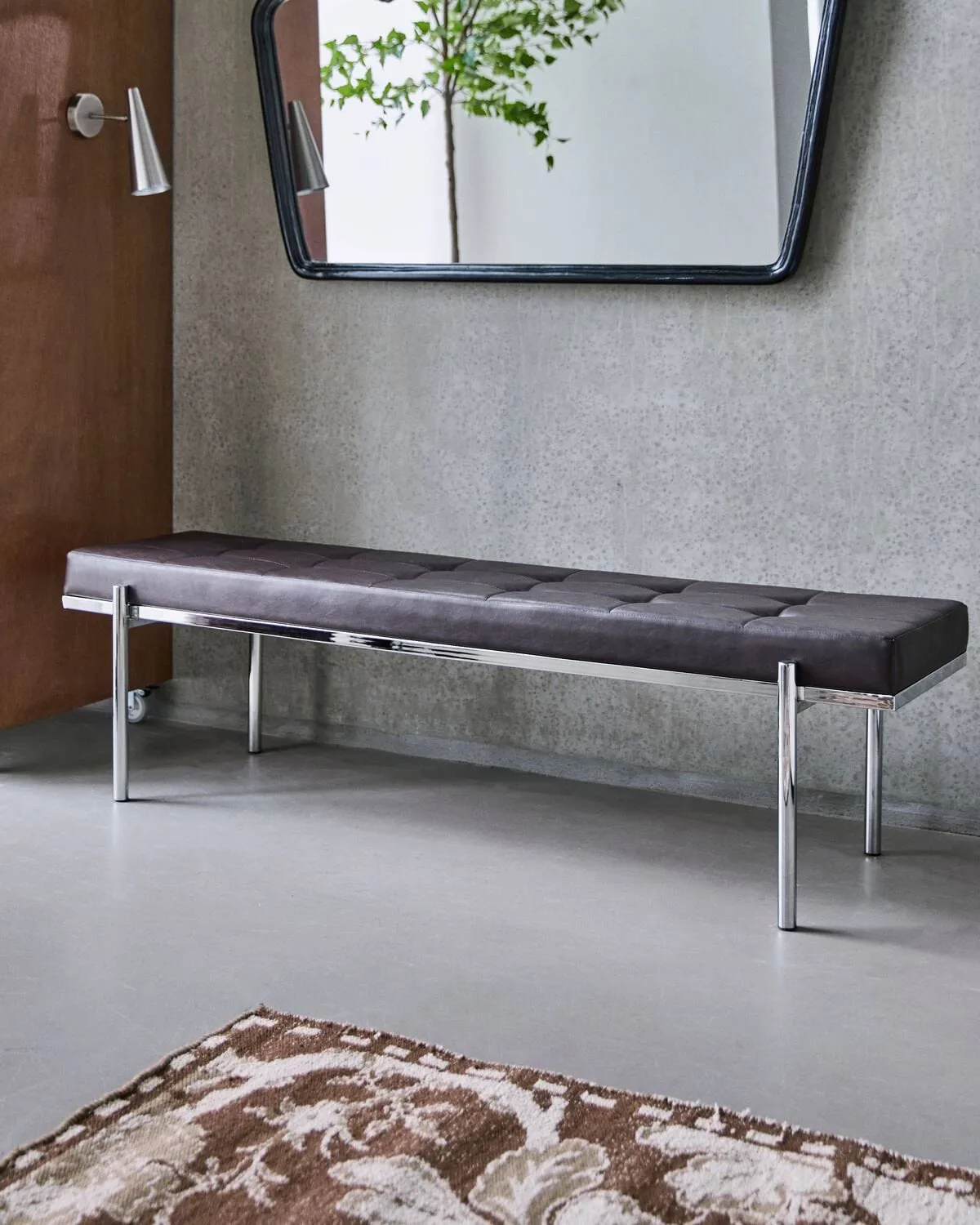 Lao bench, Mulberry-chrome, 160 cm House Doctor
