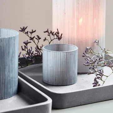 Mirr tea light holder 7.5 cm - Frost grey - House Doctor