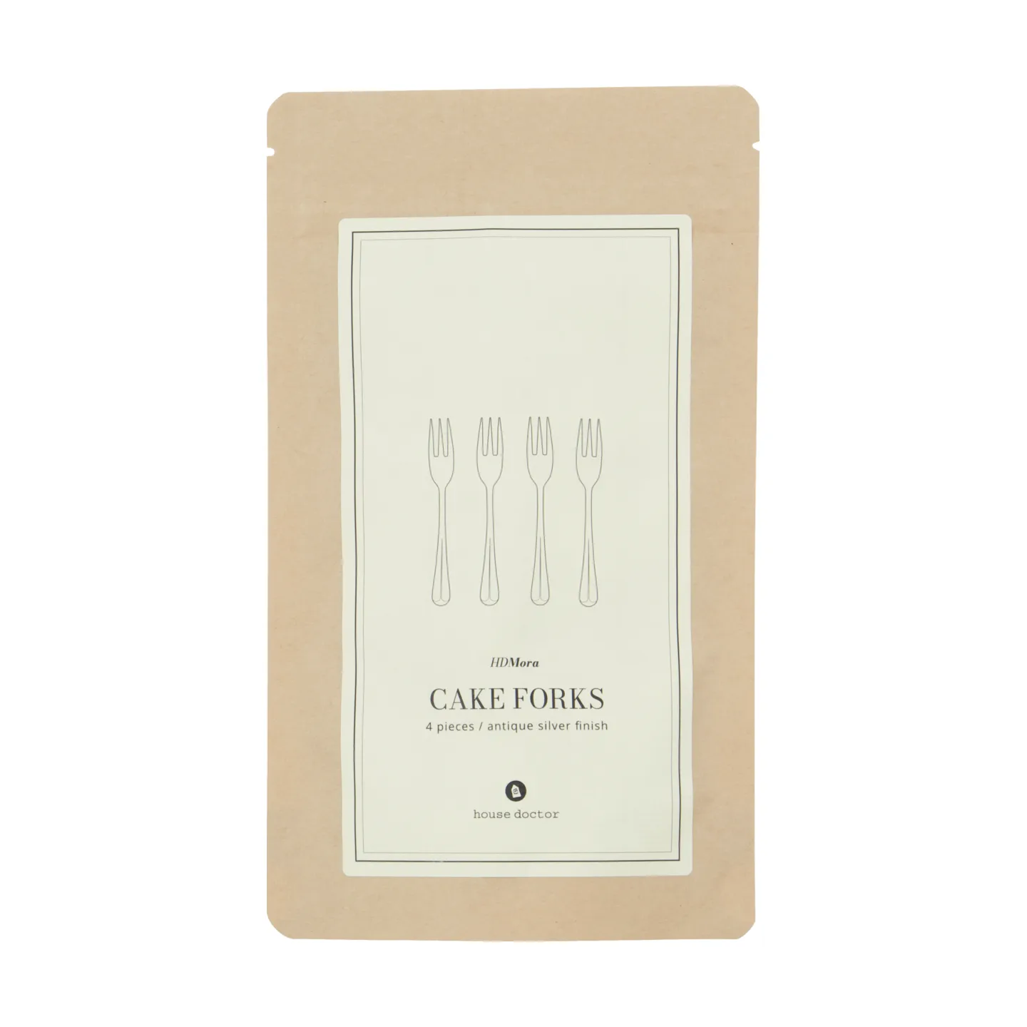 Mora cake fork 4-pack, Silver finish House Doctor