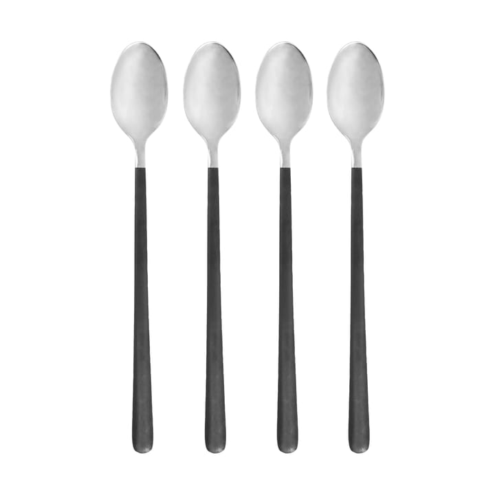 Ox long spoon 4-pack - Black-silver - House Doctor