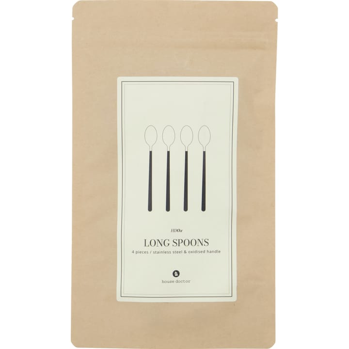 Ox long spoon 4-pack, Black-silver House Doctor