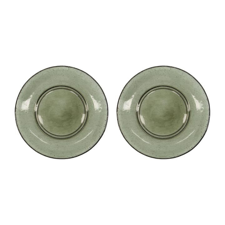 Rain small plate Ø21 cm 2-pack - Green - House Doctor