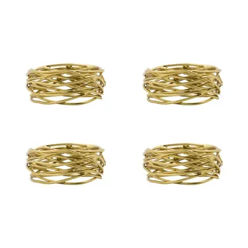 Ring napkin rings 4-pack - Golden - House Doctor