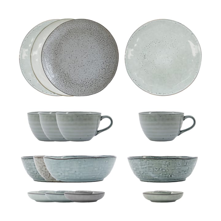 Rustic brunch set 16 pieces - Gray-blue - House Doctor