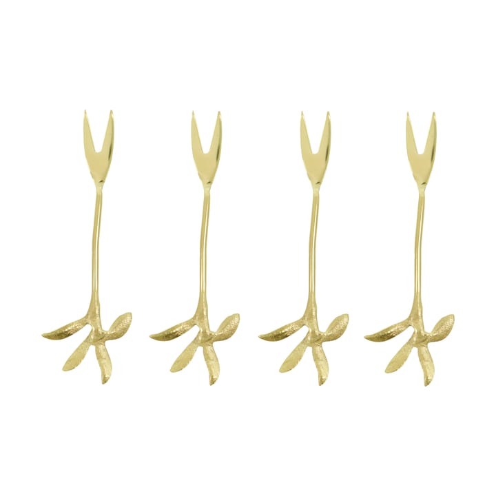 Serve serving fork 4-pack - Antique gold - House Doctor