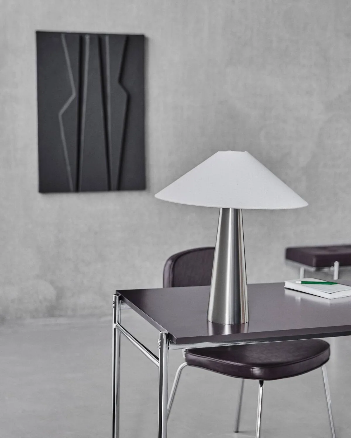 Soffi table lamp, Brushed silver-Off-White, Ø42x48 cm House Doctor