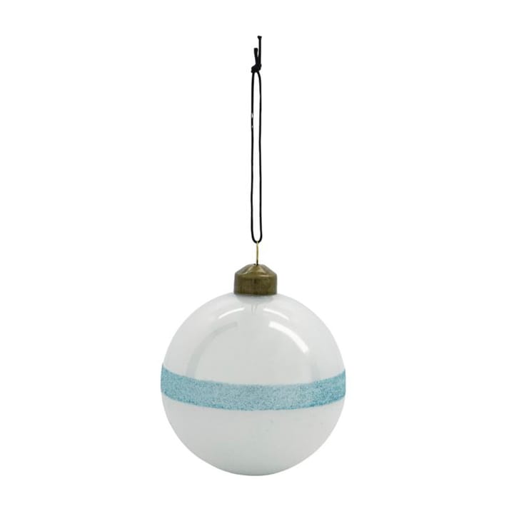 Stripe Christmas Bauble Ø8 cm - Light blue - House Doctor