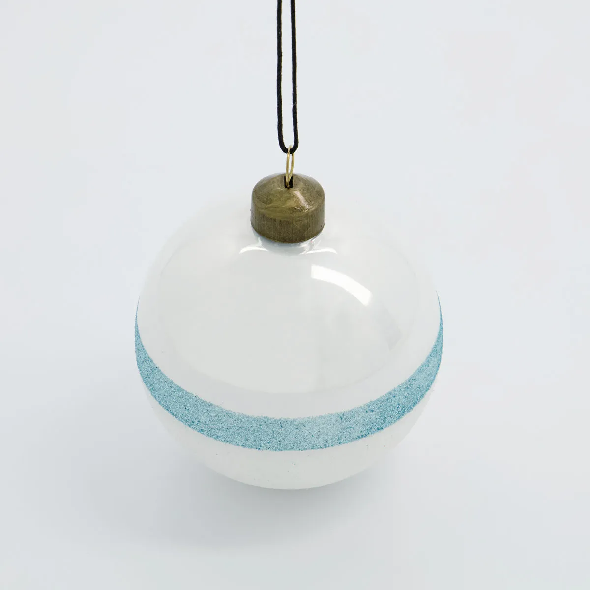 Stripe Christmas Bauble Ø8 cm, Light blue House Doctor