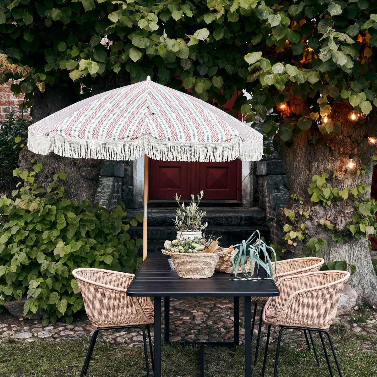 Umbra parasol Ø190 cm, Red-green House Doctor