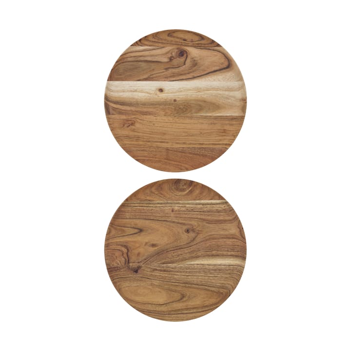 Wood tray Ø25 cm 2-pack - Nature - House Doctor