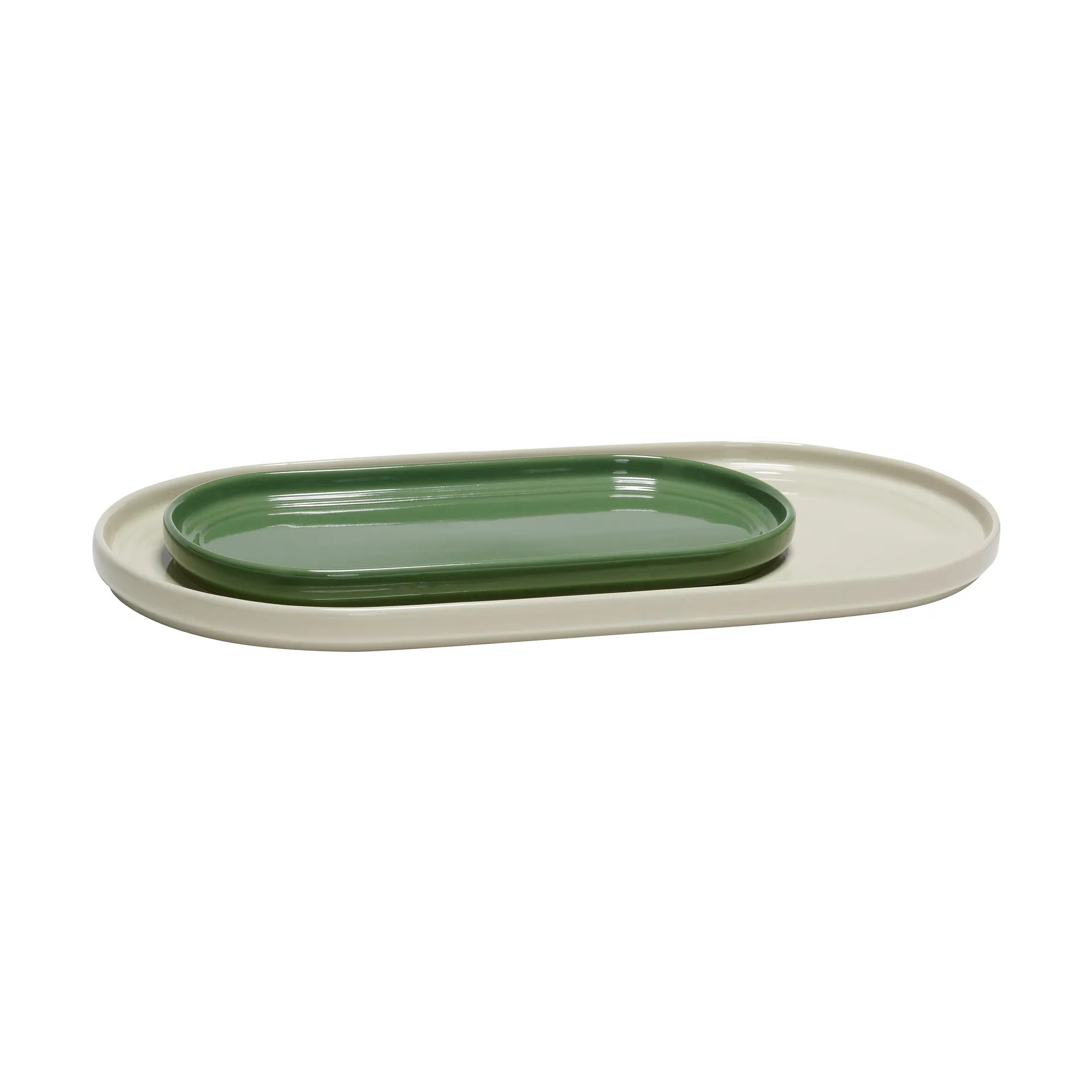 Amare serving tray set 2 pieces, Sand green Hübsch Interior