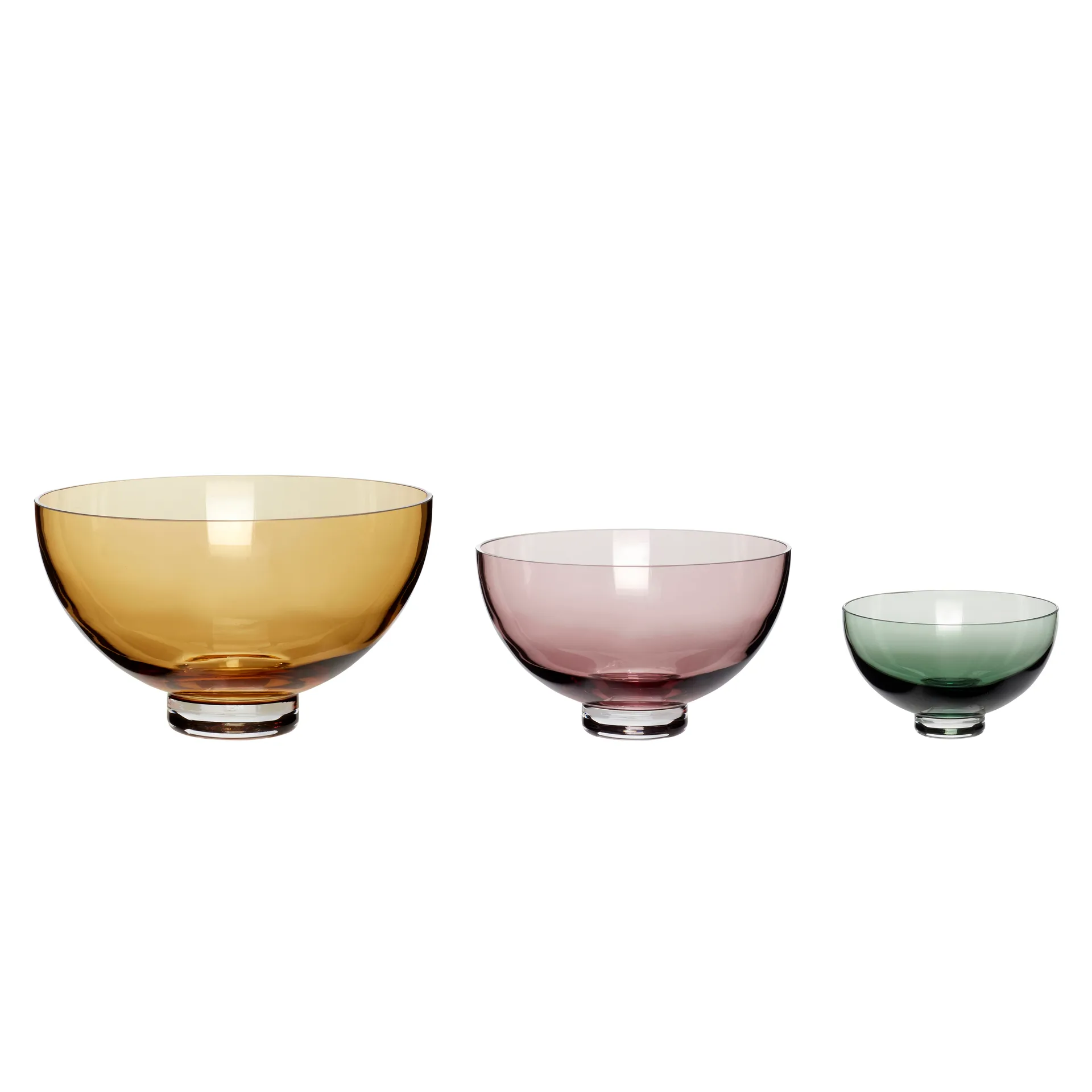 Bowl 3-pack, Amber-pink-green Hübsch Interior