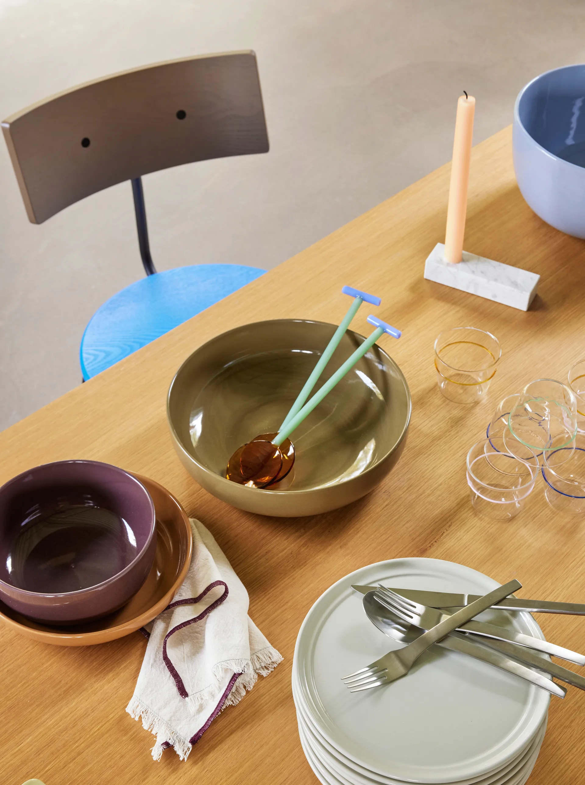 Brick candle holder, White Hübsch Interior