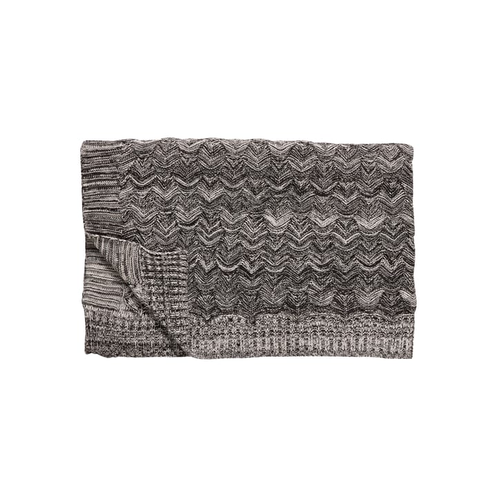 Cotton blanket hand-knitted 130x200 cm - Black-nature - Hübsch