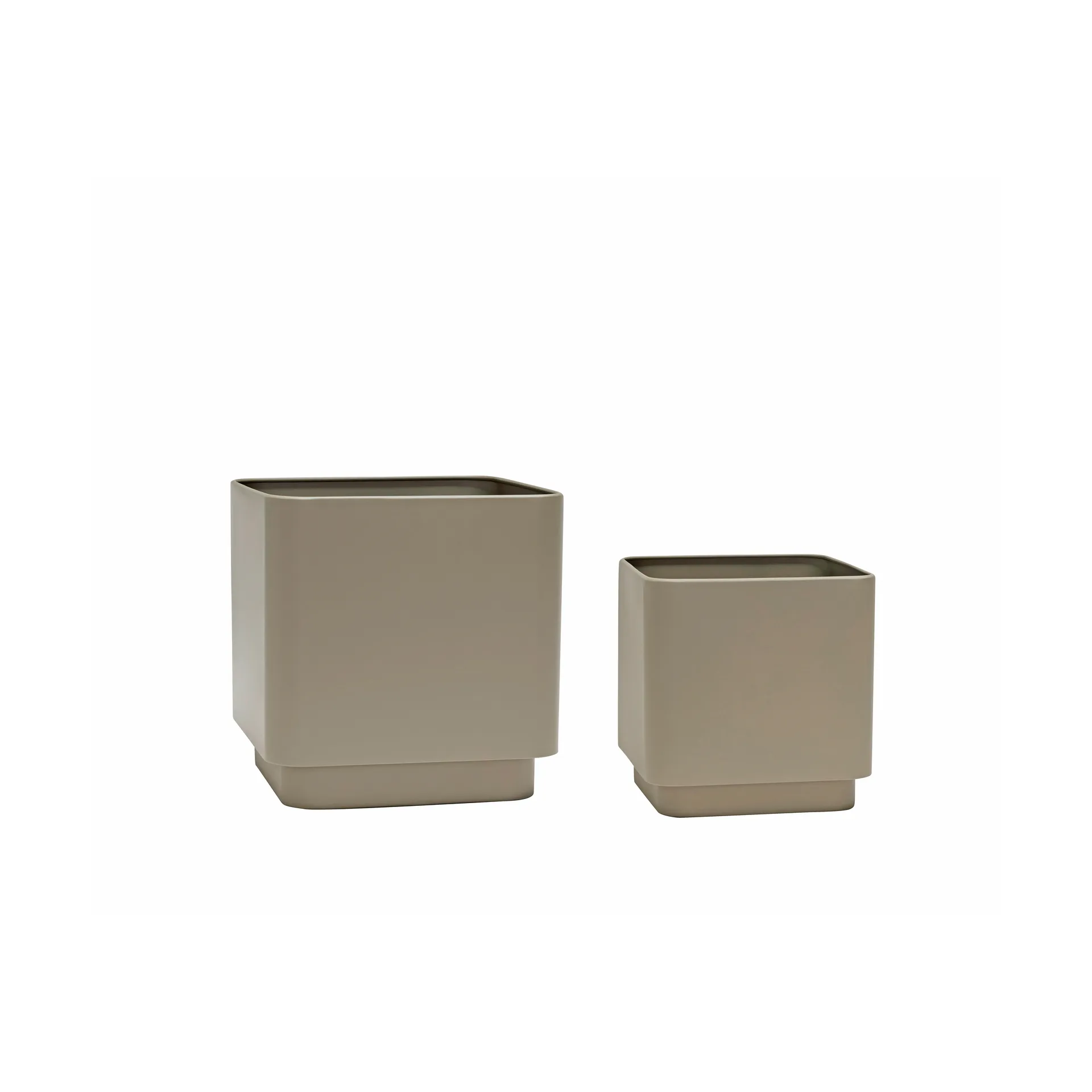 Cube pot set 2 pieces, Brown Hübsch Interior