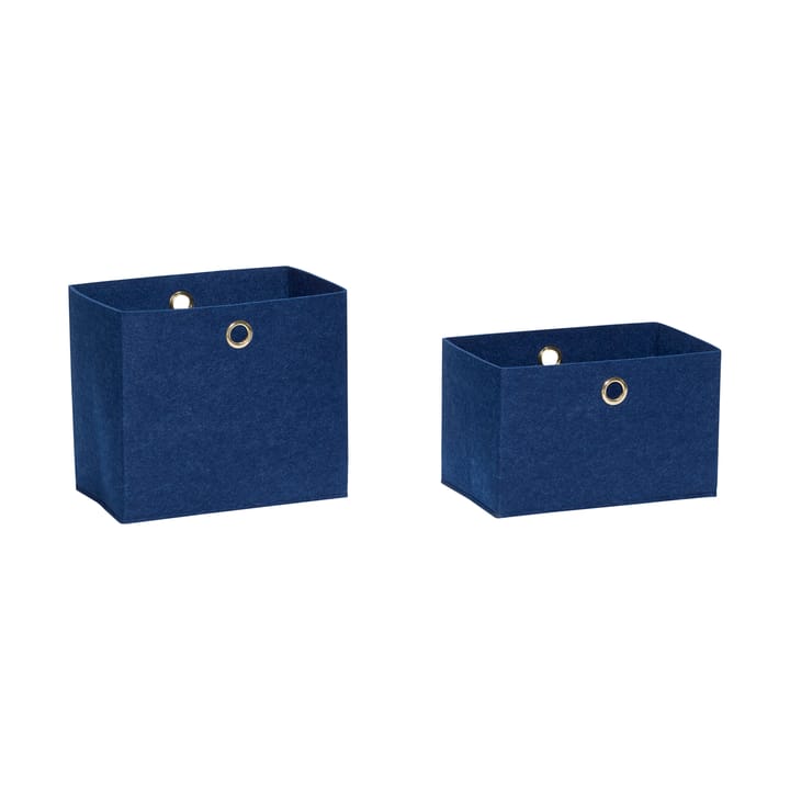 Felt basket 2-pack - Blue - Hübsch
