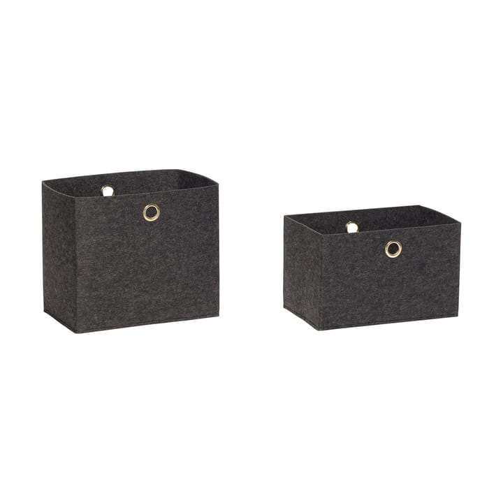 Felt basket 2-pack, Gray Hübsch