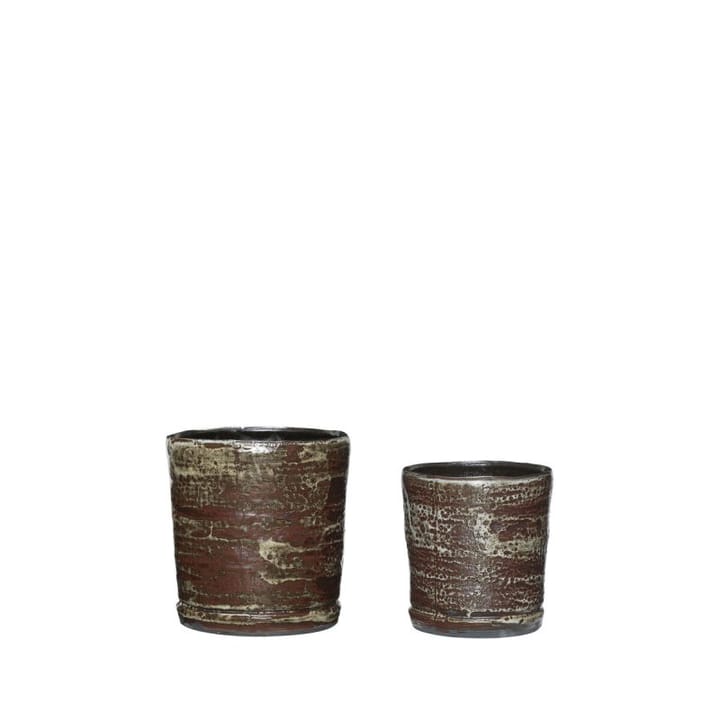 Fossil pots 2-pack - Brown - Hübsch