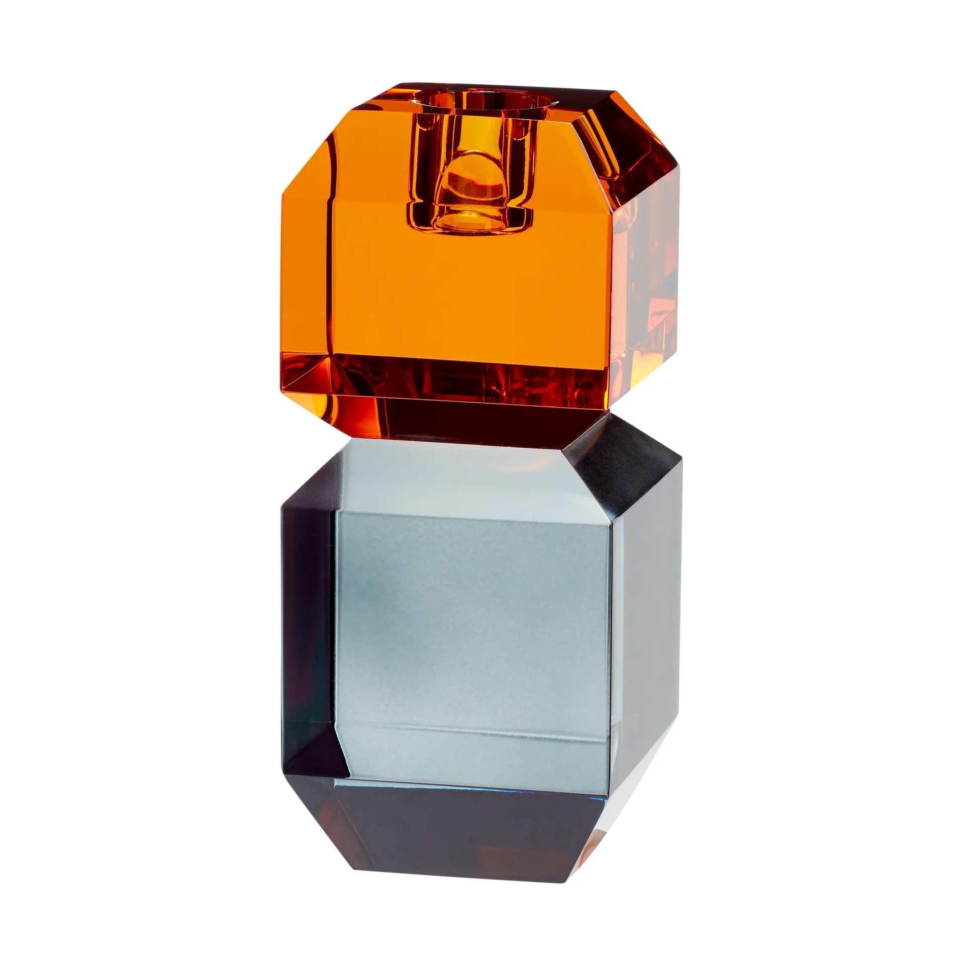 Gem candle holder, Orange-grey Hübsch Interior