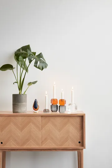 Gem candle holder - Orange-grey - Hübsch