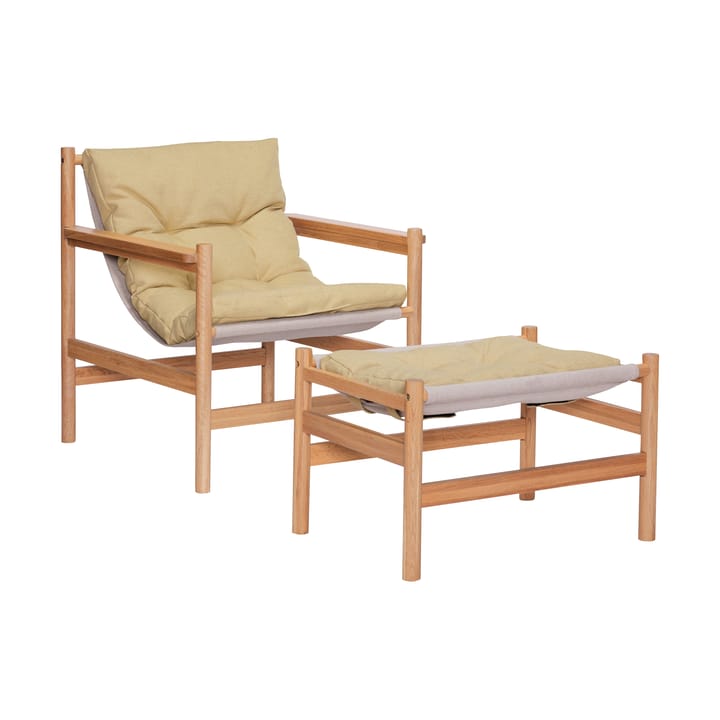 Heritage armchair and footstool, Oak Yellow Hübsch Interior