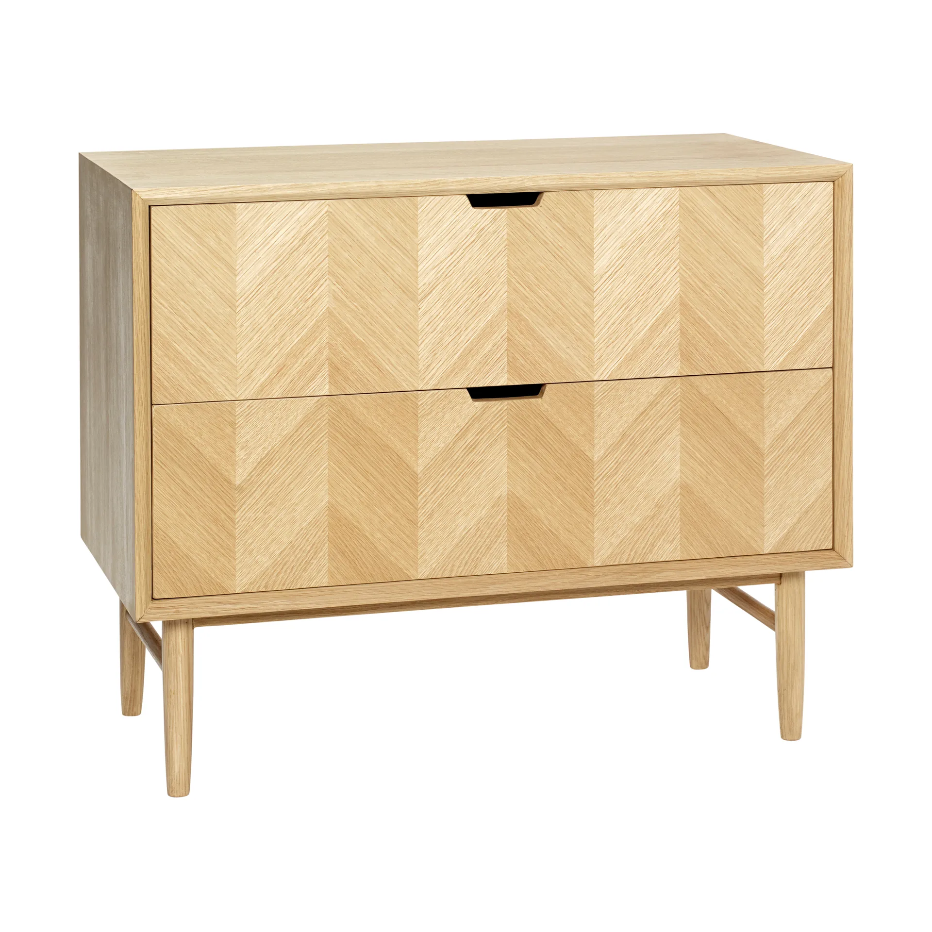 Herringbone chest of drawers with compartments, Oak Hübsch Interior