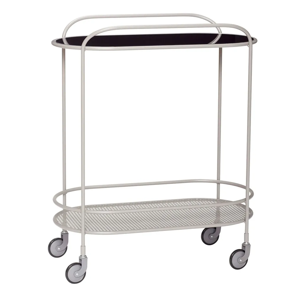 Hübsch rolling cart, Metal-gray Hübsch Interior