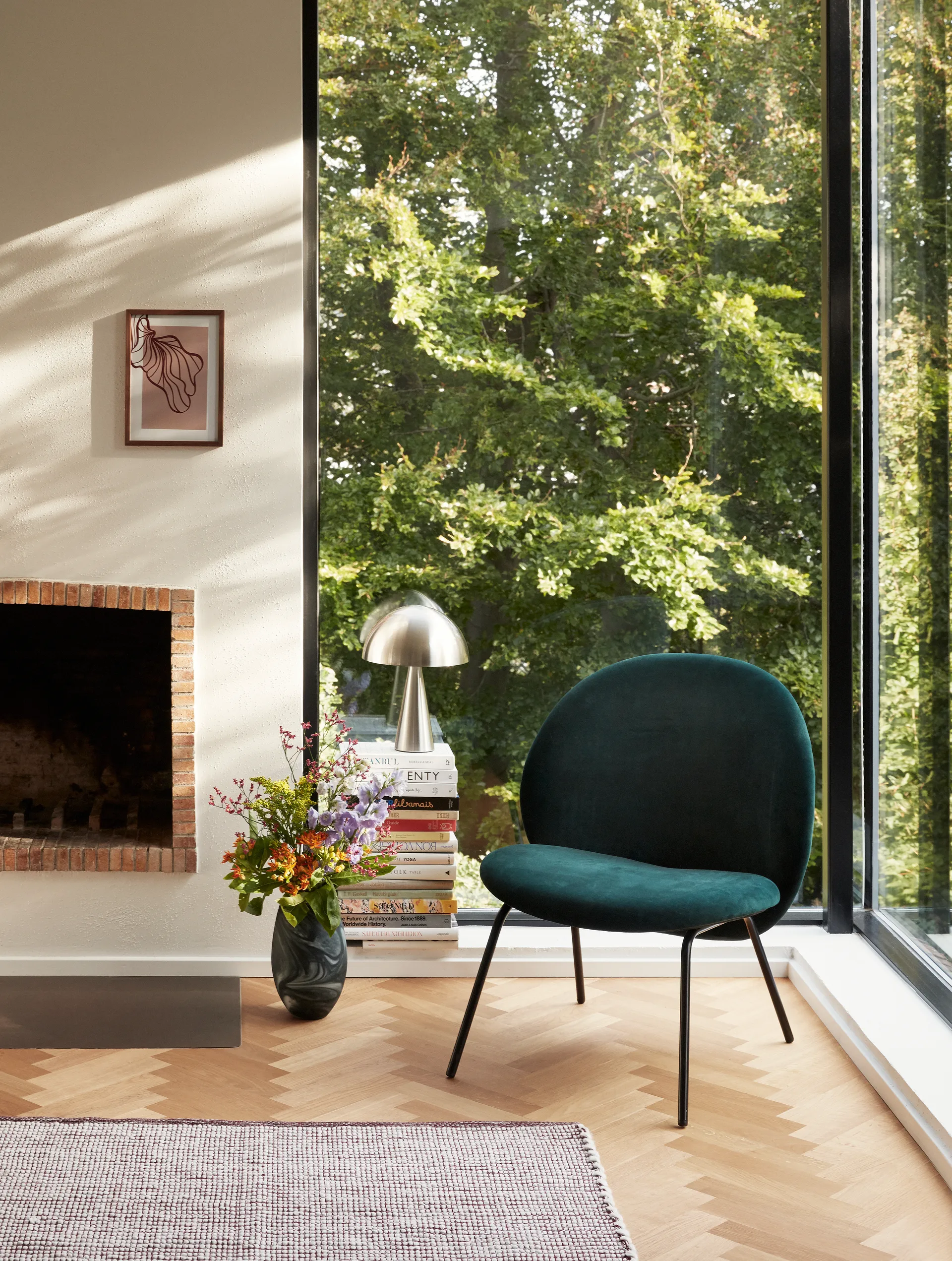 Hübsch table lamp 33 cm, Metal-nickel Hübsch Interior