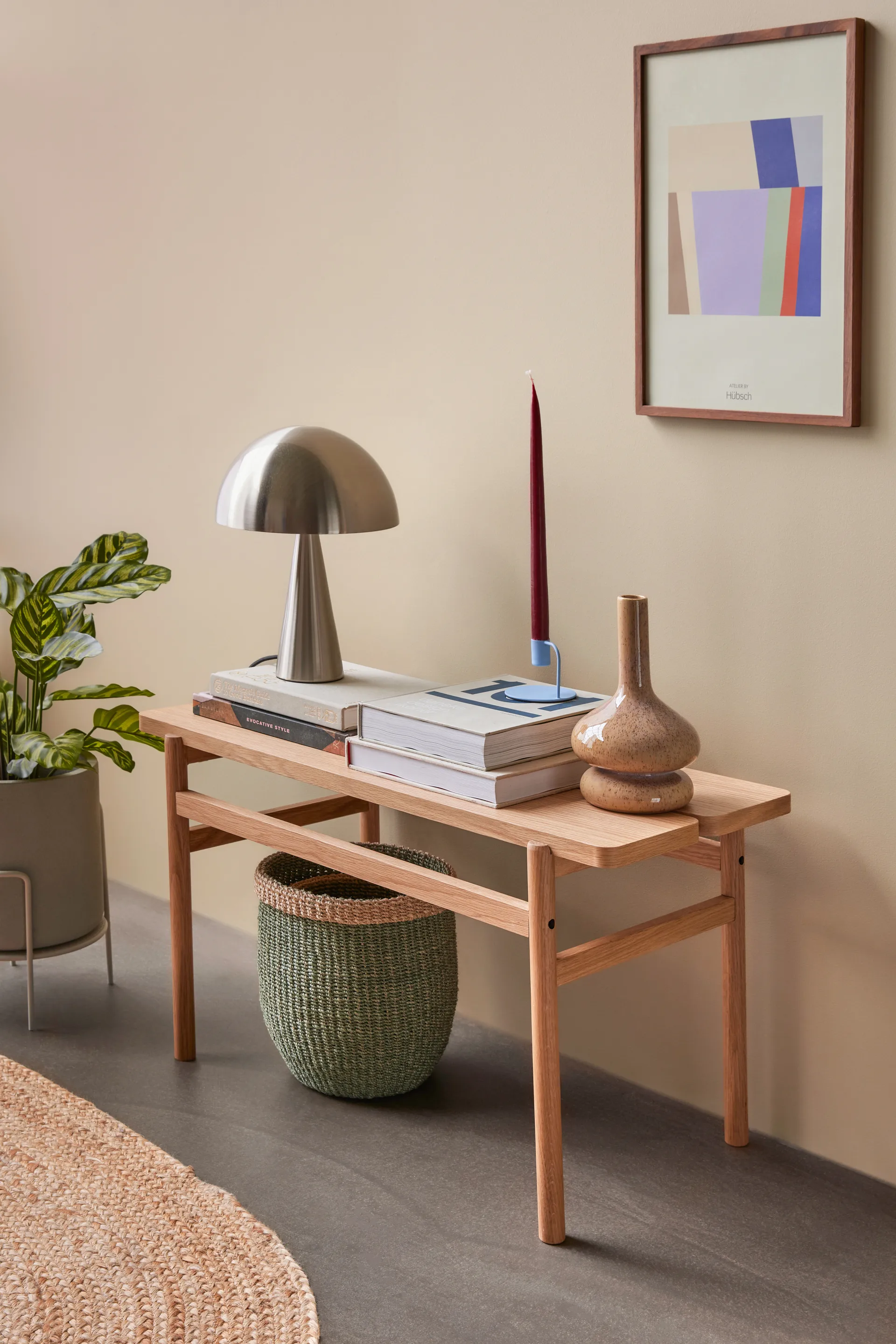 Hübsch table lamp 33 cm, Metal-nickel Hübsch Interior